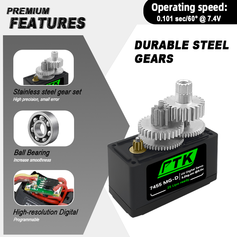 PTK 7455MG-D servo 12g Digital - Rc Car Servo recension och pris