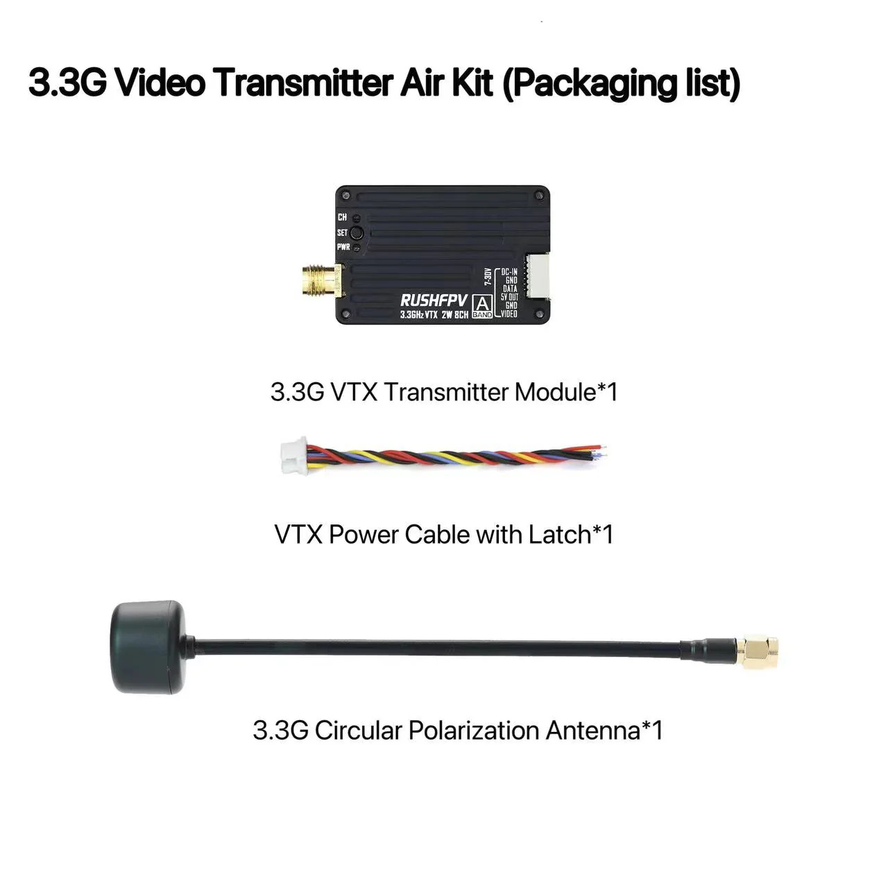 RUSHFPV 3.3G 2W VTX Transmitte - Drone With Rc Remote recension och pris