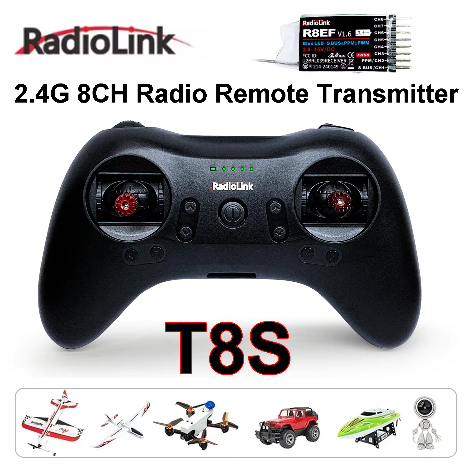 Radiolink T8S 2.4G 8CH Radio R - Drone Rc Game recension och pris
