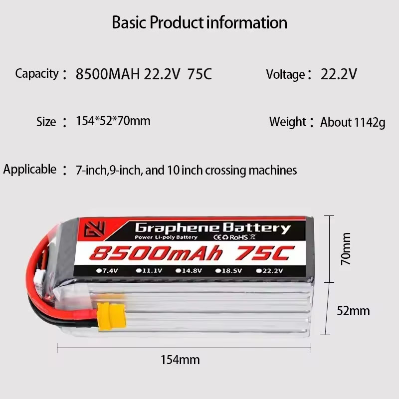 22.2V 6S 8500mAh 75C 10-inch C - Drone Rc Game recension och pris