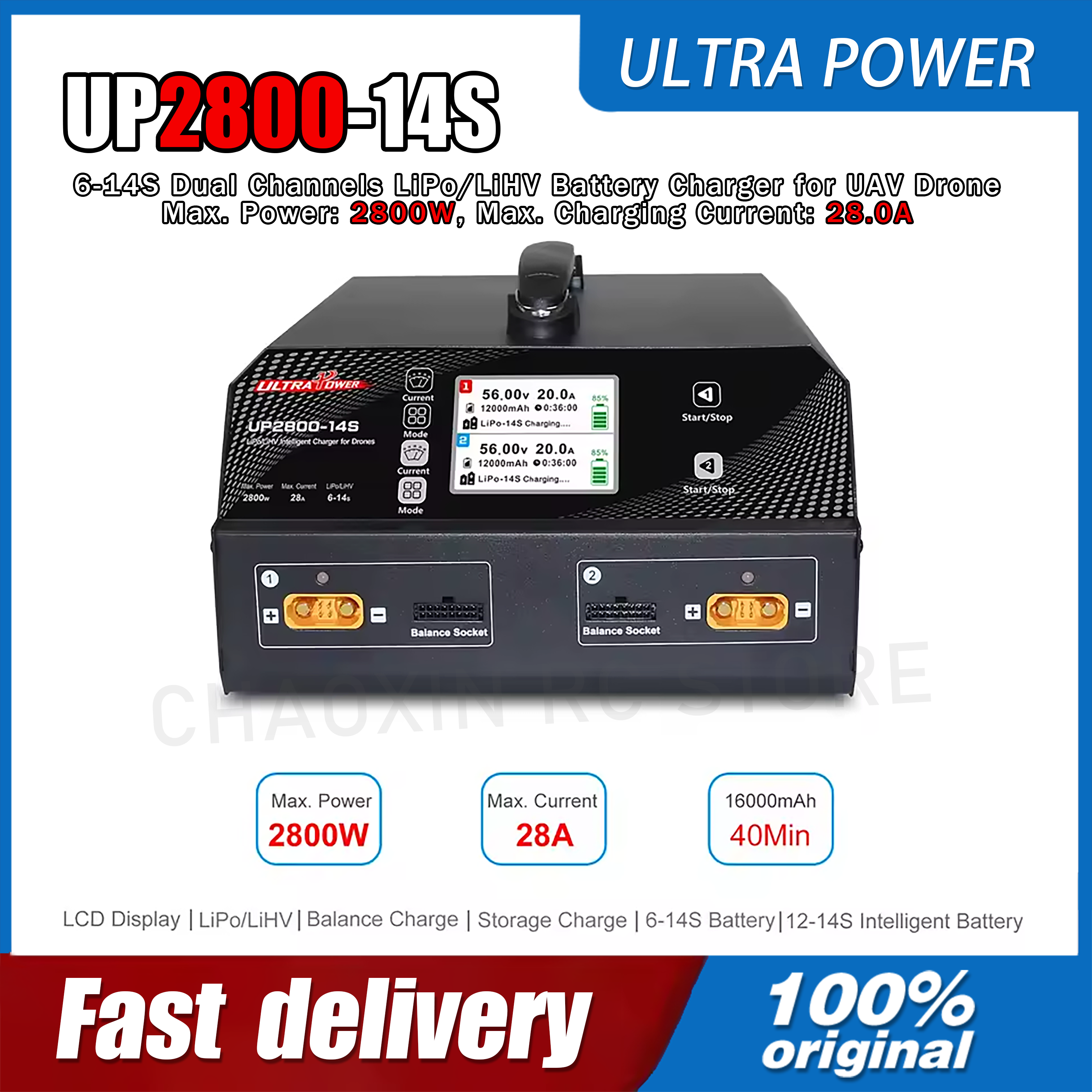ULTRA POWER UP2800-14S 2X1400W - Lipo Battery Charger recension och pris