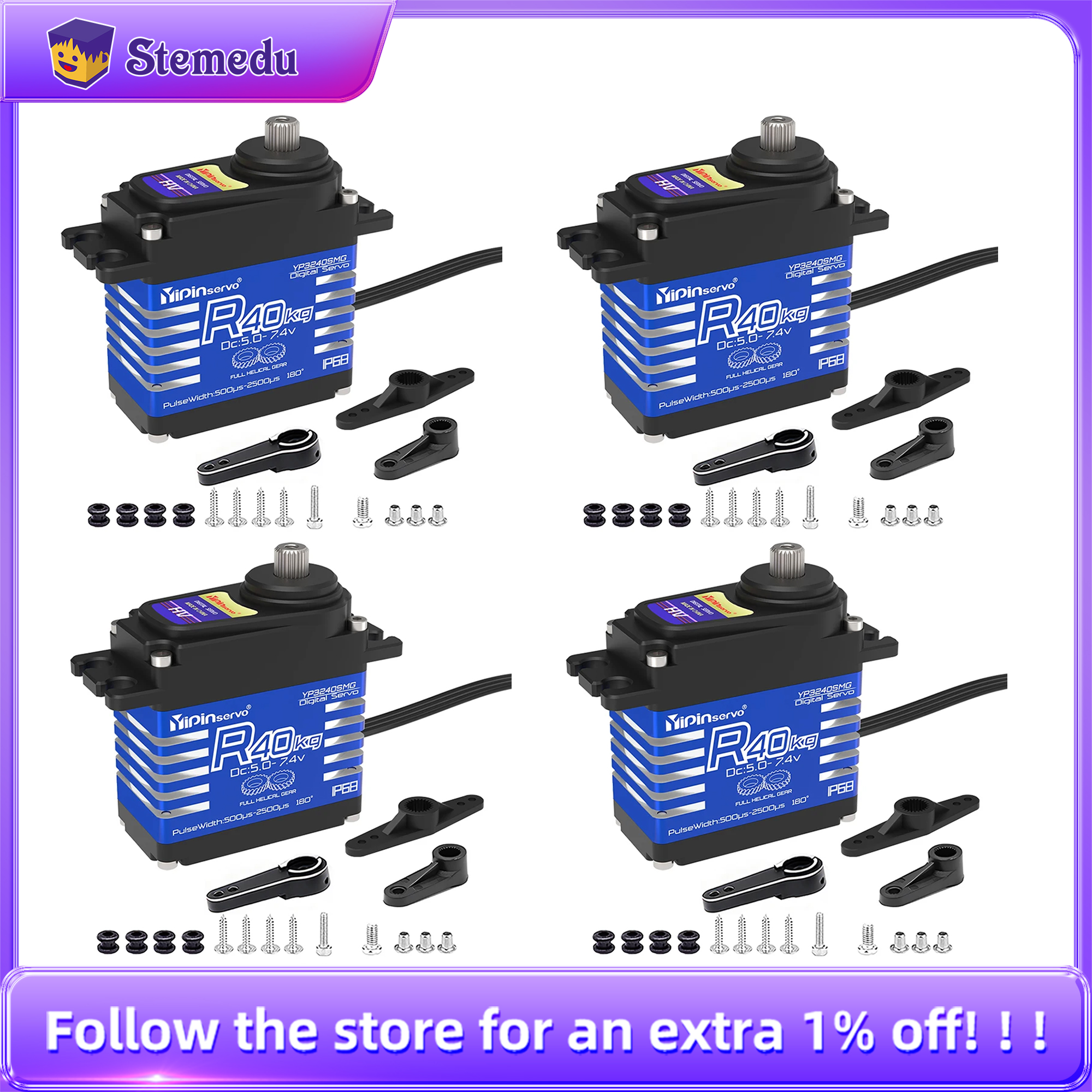 4PCS YiPinservo 40kg Metal Gea - Rc Car Servo recension och pris