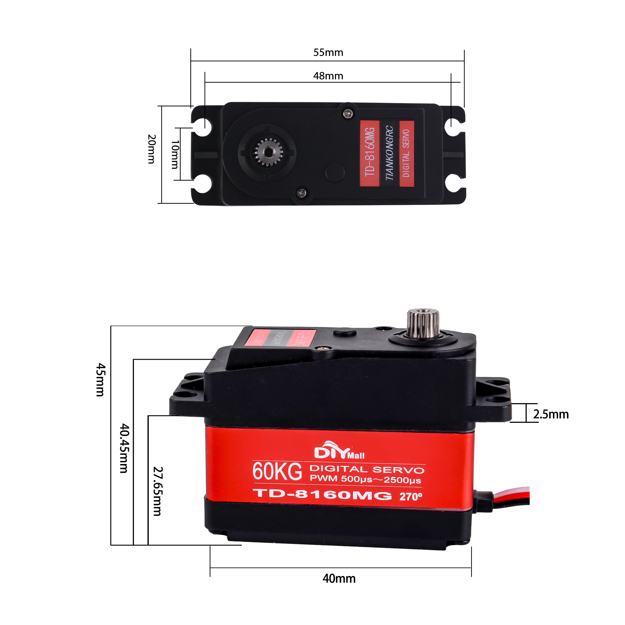 TD 8160MG 60kg Torque Digital  - Rc Car Servo recension och pris
