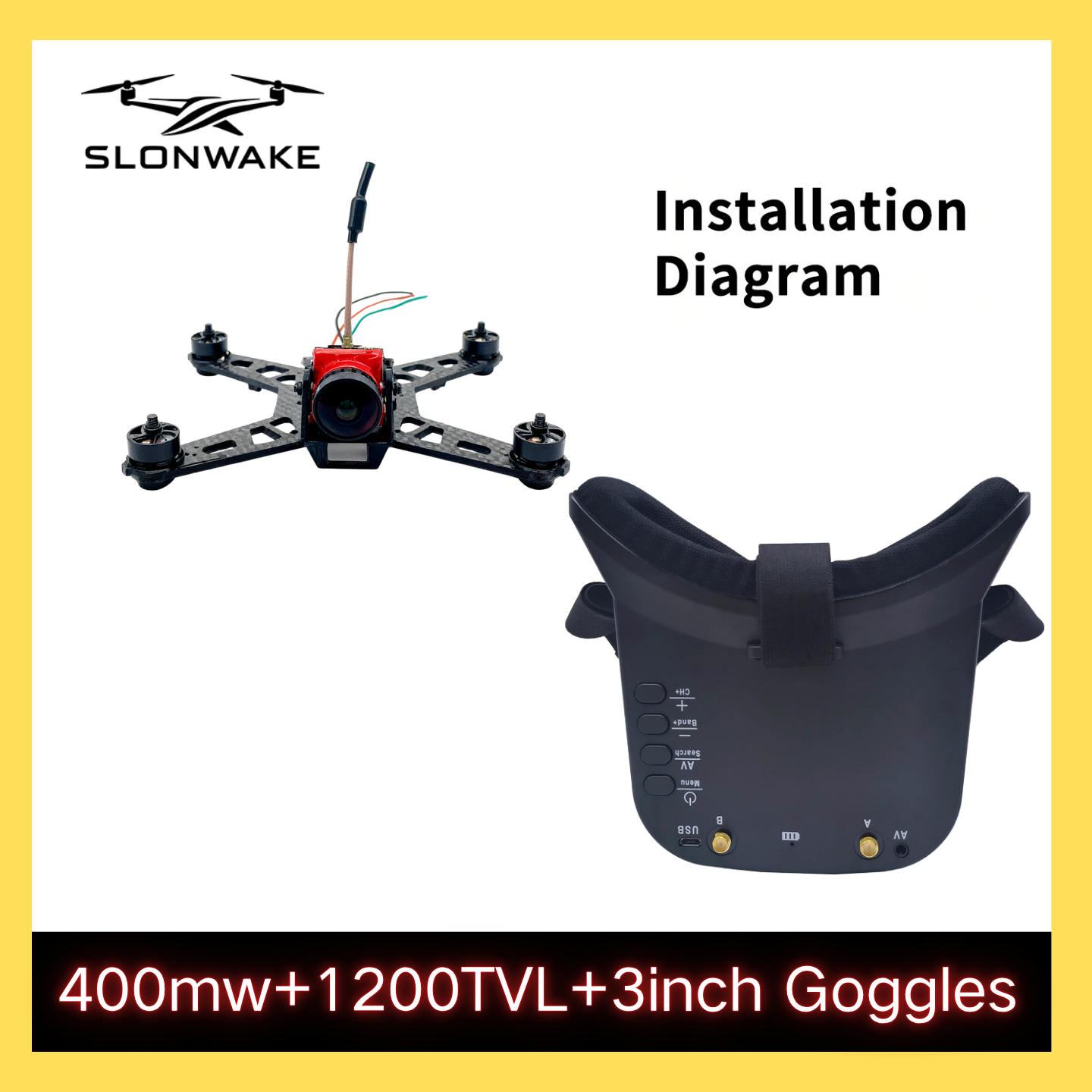 SLONWAKE 5.8G 48CH FPV 400mw V - Drone With Rc Remote recension och pris