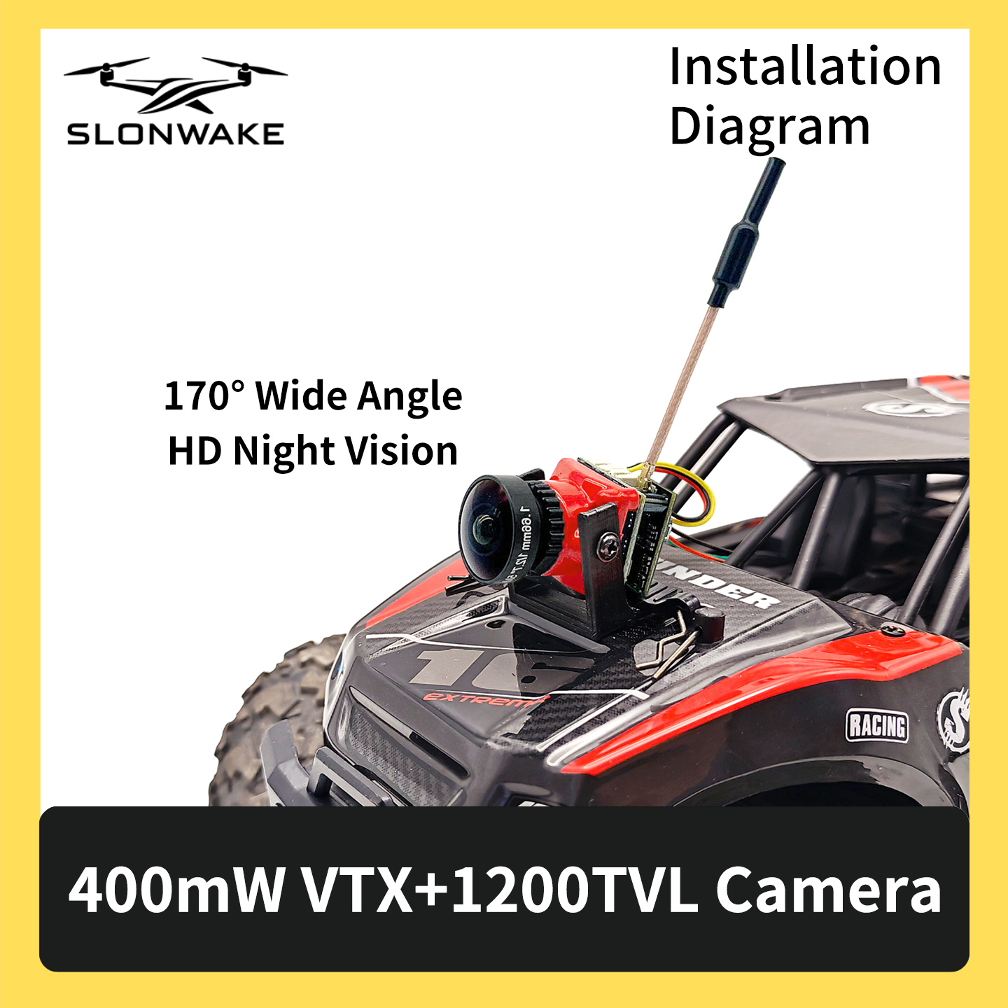 SLONWAKE 5.8G 48CH FPV 400mw V - Drone With Rc Remote recension och pris