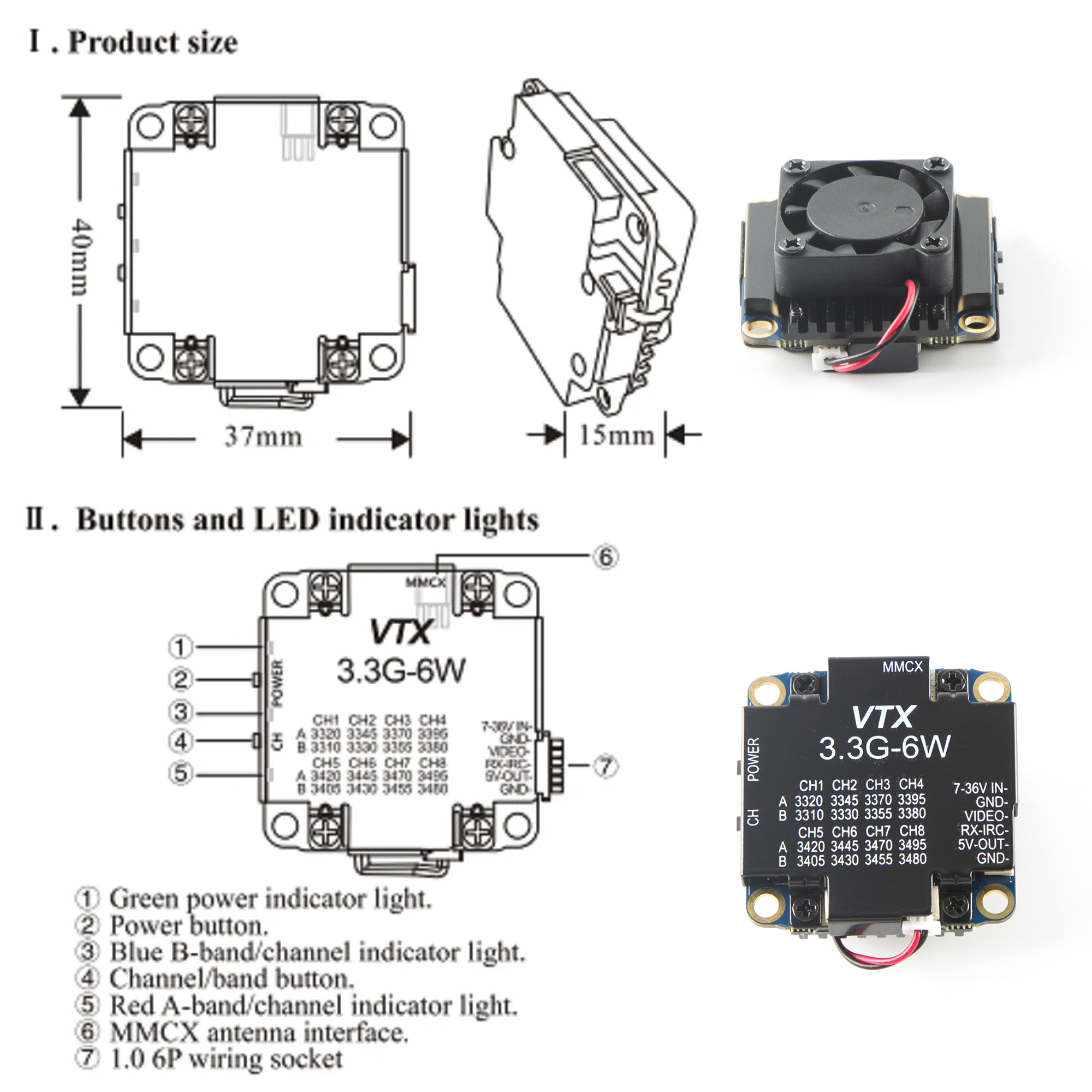 FPV Video Transmitter 3.3G 6W  - Drone With Rc Remote recension och pris